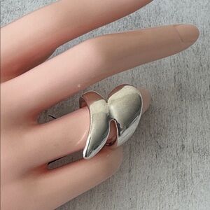 ! E&L Israel Sterling Silver Abstract Sculptural Electroform Ring Sz. 7